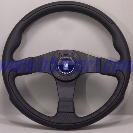 Nardi Leader Steering Wheel, Black Leather, Black Spokes, Ø35 cm Nardi - 1