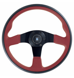Nardi Twin Line Steering Wheel, Red Leather, Black Spokes, Ø35 cm