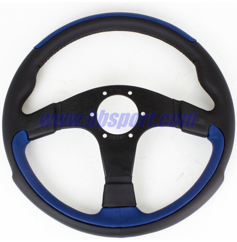 Nardi Leader Steering Wheel, Blue Leather, Black Spokes, Ø35 cm