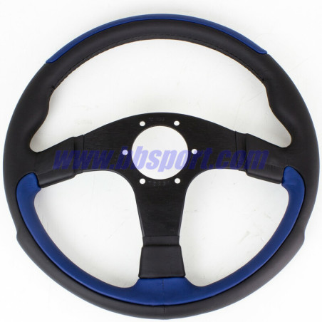 Nardi Leader Steering Wheel, Blue Leather, Black Spokes, Ø35 cm