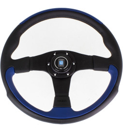Nardi Leader Steering Wheel, Blue Leather, Black Spokes, Ø35 cm