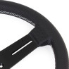 Nardi Competition Steering Wheel, Black Perforated Leather, Black Spokes, Grey Stitching, 40 mm Dish, Ø33 cm