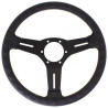 Nardi Competition Steering Wheel, Black Perforated Leather, Black Spokes, Grey Stitching, 40 mm Dish, Ø33 cm