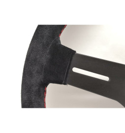 Nardi Competition Steering Wheel, Suede, Black Spokes, Red Stitching, 40 mm Dish, Ø33 cm Nardi - 4