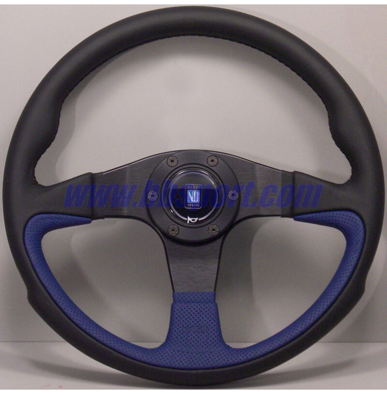Nardi Challenge Steering Wheel, Blue Leather, Black Spokes, Black Stitching, 45 mm Dish, Ø35 cm Nardi Challenge Steering Wheel, Blue Leather, Black Spokes, Black Stitching, 45 mm Dish, Ø35 cm