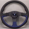 Nardi Challenge Steering Wheel, Blue Leather, Black Spokes, Black Stitching, 45 mm Dish, Ø35 cm