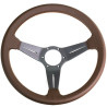 Nardi Deep Corn Steering Wheel, Brown Leather, Grey Spokes, Brown Stitching, 75 mm Dish, Ø35 cm