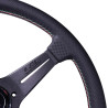Nardi Deep Corn Steering Wheel, Black Perforated Leather, Black Spokes, Italia Stitching, 75 mm Dish, Ø35 cm
