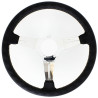 Nardi Classic ND36 Steering Wheel, Black Leather, Chrome Spokes, Grey Stitching, 40 mm Dish