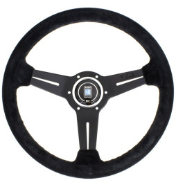 Nardi Classic ND36 Steering Wheel, Suede, Black Spokes, Black Stitching, 40 mm Dish