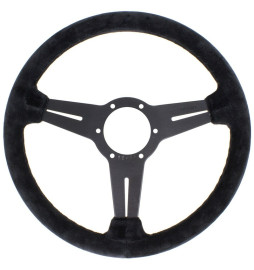 Nardi Classic ND36 Steering Wheel, Suede, Black Spokes, Black Stitching, 40 mm Dish