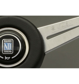Nardi Classic ND36 Steering Wheel, Black Leather, Satin Spokes, Grey Stitching, 40 mm Dish, Black Hub Nardi - 2