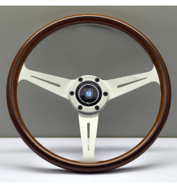 Nardi Classic ND36 Steering Wheel, Wood, Satin Spokes, 40 mm Dish (Screws at Sight)
