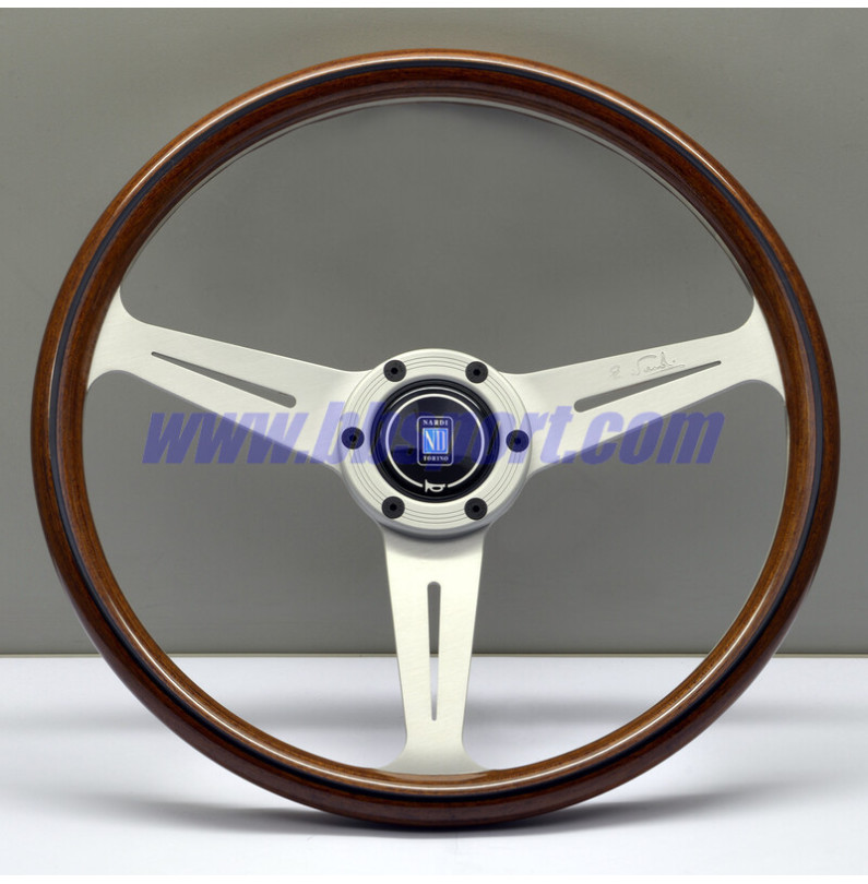 Nardi Classic ND36 Steering Wheel, Wood, Satin Spokes, 40 mm Dish (Screws at Sight) Nardi Classic ND36 Steering Wheel, Wood, Satin Spokes, 40 mm Dish (Screws at Sight)
