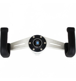 Nardi 2Spokes Steering Wheel, Black Perforated Leather, Satin Spokes, Black Stitching, Ø33 cm