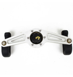 Nardi 2Spokes Steering Wheel, Black Perforated Leather, Satin Spokes, Black Stitching, Ø33 cm