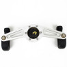 Nardi 2Spokes Steering Wheel, Black Perforated Leather, Satin Spokes, Black Stitching, Ø33 cm