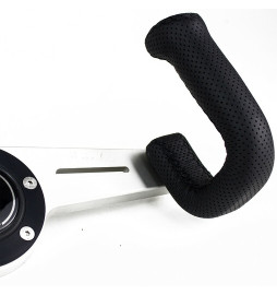 Nardi 2Spokes Steering Wheel, Black Perforated Leather, Satin Spokes, Black Stitching, Ø33 cm