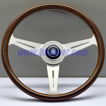 Nardi Classic ND36 Steering Wheel, Wood, Satin Spokes, 40 mm Dish (Large Hub)