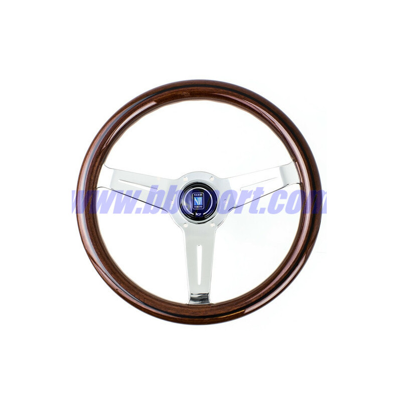 Nardi Classic ND33 Steering Wheel, Wood, Chrome Spokes, 40 mm Dish Nardi Classic ND33 Steering Wheel, Wood, Chrome Spokes, 40 mm Dish