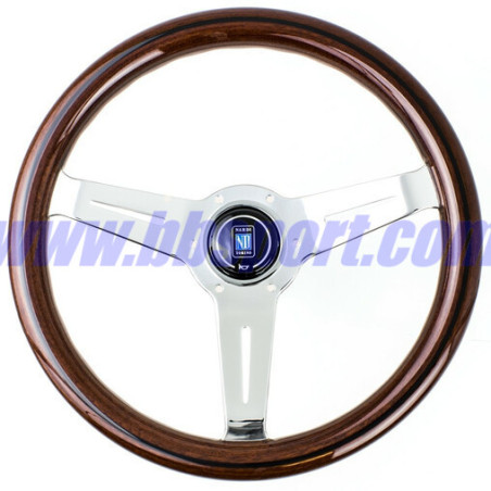Nardi Classic ND33 Steering Wheel, Wood, Chrome Spokes, 40 mm Dish