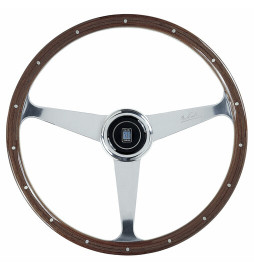 Nardi "Anni 50" Steering Wheel, Wood, Chrome Spokes, 45 mm Dish, Ø38 cm