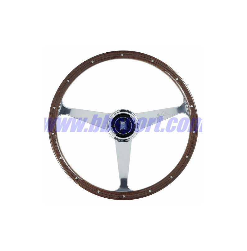 Nardi "Anni 50" Steering Wheel, Wood, Chrome Spokes, 45 mm Dish, Ø38 cm
