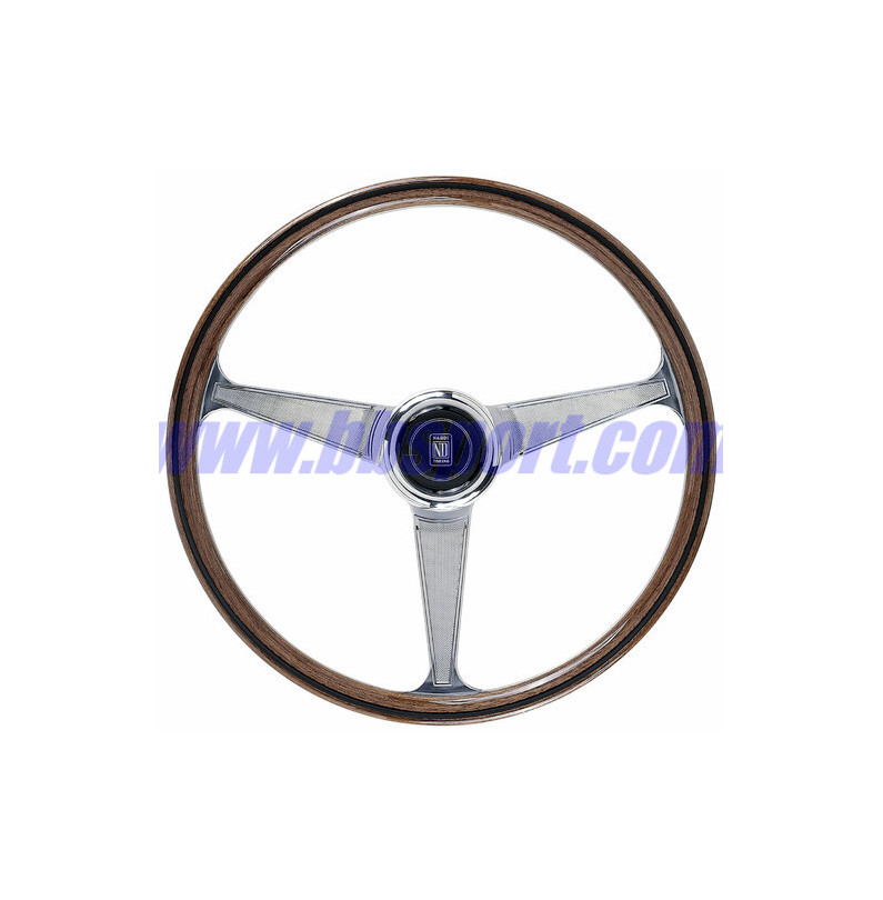 Nardi "Anni 60" Steering Wheel, Wood, Chrome Spokes, 45 mm Dish, Ø38 cm