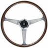 Nardi "Anni 60" Steering Wheel, Wood, Chrome Spokes, 45 mm Dish, Ø38 cm