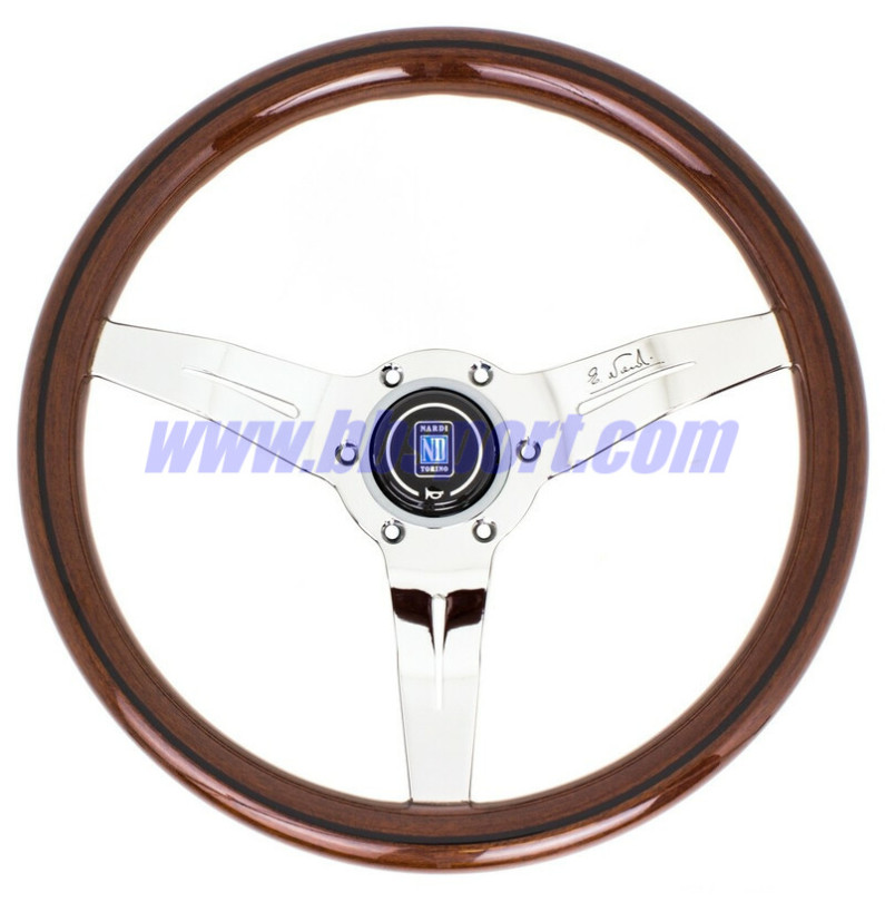 Nardi Deep Corn Steering Wheel, Wood, Chrome Spokes, 50 mm Dish, Ø33 cm Nardi Deep Corn Steering Wheel, Wood, Chrome Spokes, 50 mm Dish, Ø33 cm