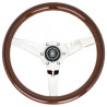 Nardi Deep Corn Steering Wheel, Wood, Chrome Spokes, 50 mm Dish, Ø33 cm