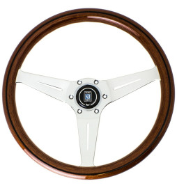 Nardi Deep Corn Steering Wheel, Wood, Chrome Spokes, 75 mm Dish, Ø35 cm