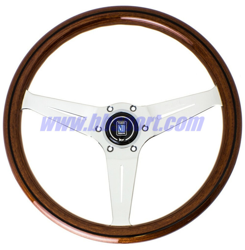 Nardi Deep Corn Steering Wheel, Wood, Chrome Spokes, 75 mm Dish, Ø35 cm Nardi Deep Corn Steering Wheel, Wood, Chrome Spokes, 75 mm Dish, Ø35 cm