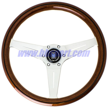 Nardi Deep Corn Steering Wheel, Wood, Chrome Spokes, 75 mm Dish, Ø35 cm