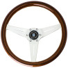 Nardi Deep Corn Steering Wheel, Wood, Chrome Spokes, 75 mm Dish, Ø35 cm