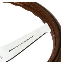 Nardi Deep Corn Steering Wheel, Wood, Chrome Spokes, 75 mm Dish, Ø35 cm
