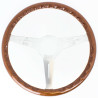 Nardi Classic ND36 Steering Wheel, Wood, Black Inlay, Chrome Spokes, 40 mm Dish