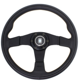 Nardi Twin Line Steering Wheel, Black Leather, Black Spokes, Ø35 cm