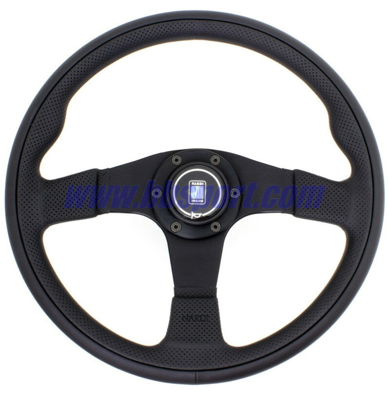 Nardi Twin Line Steering Wheel, Black Leather, Black Spokes, Ø35 cm Nardi Twin Line Steering Wheel, Black Leather, Black Spokes, Ø35 cm