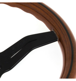Nardi Deep Corn Steering Wheel, Wood, Black Spokes, 50 mm Dish, Ø33 cm