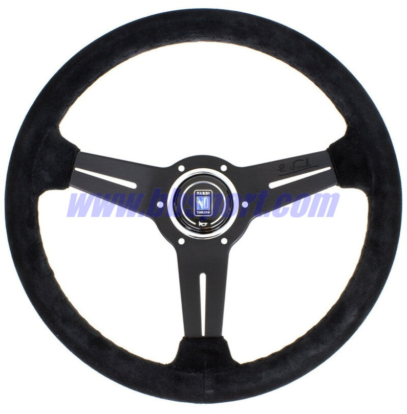 Nardi Classic ND33 Steering Wheel, Suede, Black Spokes, Black Stitching, 40 mm Dish Nardi Classic ND33 Steering Wheel, Suede, Black Spokes, Black Stitching, 40 mm Dish