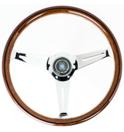 Nardi Classic ND36 Steering Wheel, Wood, Chrome Spokes, 40 mm Dish