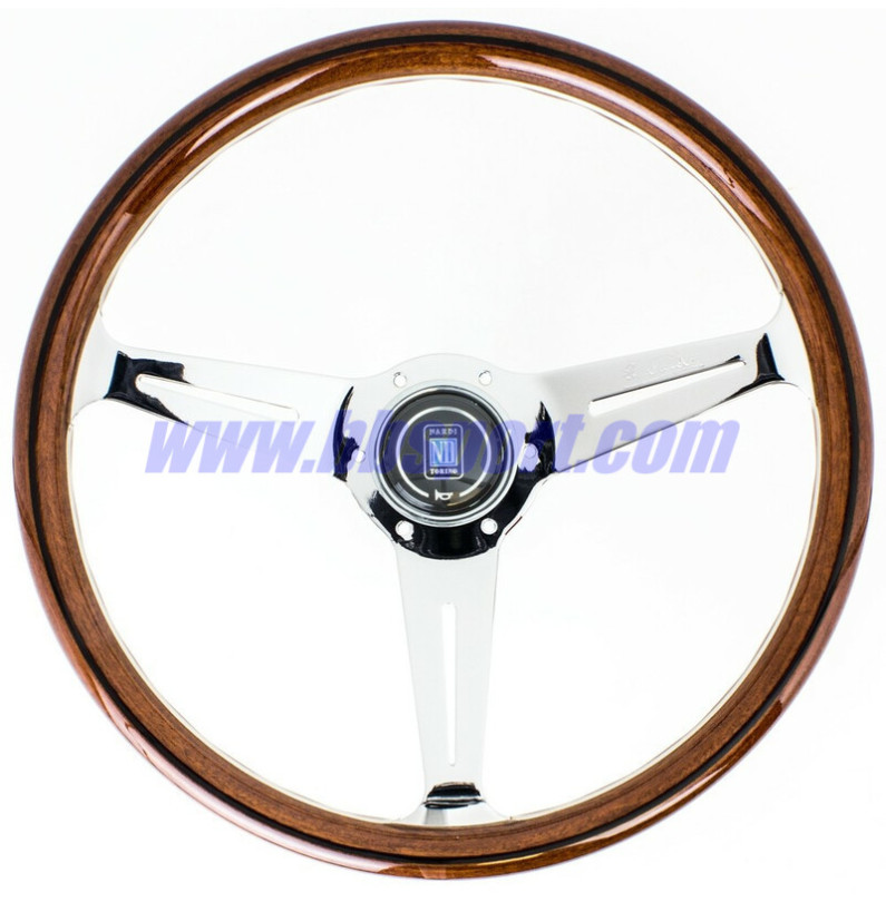 Nardi Classic ND36 Steering Wheel, Wood, Chrome Spokes, 40 mm Dish Nardi Classic ND36 Steering Wheel, Wood, Chrome Spokes, 40 mm Dish