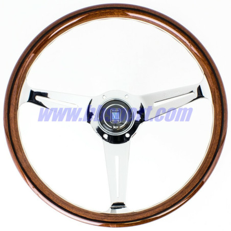 Nardi Classic ND36 Steering Wheel, Wood, Chrome Spokes, 40 mm Dish