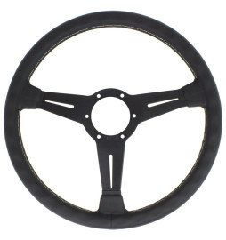 Nardi Classic ND36 Steering Wheel, Black Leather, Black Spokes, Grey Stitching, 40 mm Dish