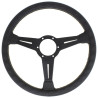 Nardi Classic ND36 Steering Wheel, Black Leather, Black Spokes, Grey Stitching, 40 mm Dish