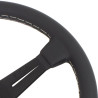 Nardi Classic ND36 Steering Wheel, Black Leather, Black Spokes, Grey Stitching, 40 mm Dish