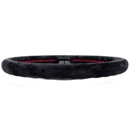 Nardi Deep Corn Steering Wheel, Suede, Black Spokes, Red Stitching, 50 mm Dish, Ø33 cm