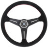 Nardi Deep Corn Steering Wheel, Suede, Black Spokes, Red Stitching, 75 mm Dish, Ø35 cm