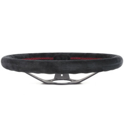 Nardi Deep Corn Steering Wheel, Suede, Black Spokes, Red Stitching, 75 mm Dish, Ø35 cm